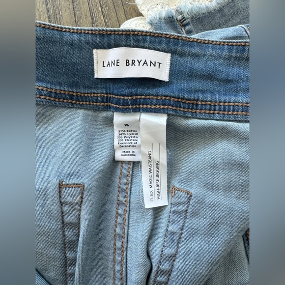 Lane Bryant skinny jeans, size 16 with lace bottoms. - Picture 2 of 2